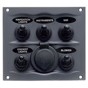 BEP Schalttafel DC Wasserdicht 5xOn/Off, graphit