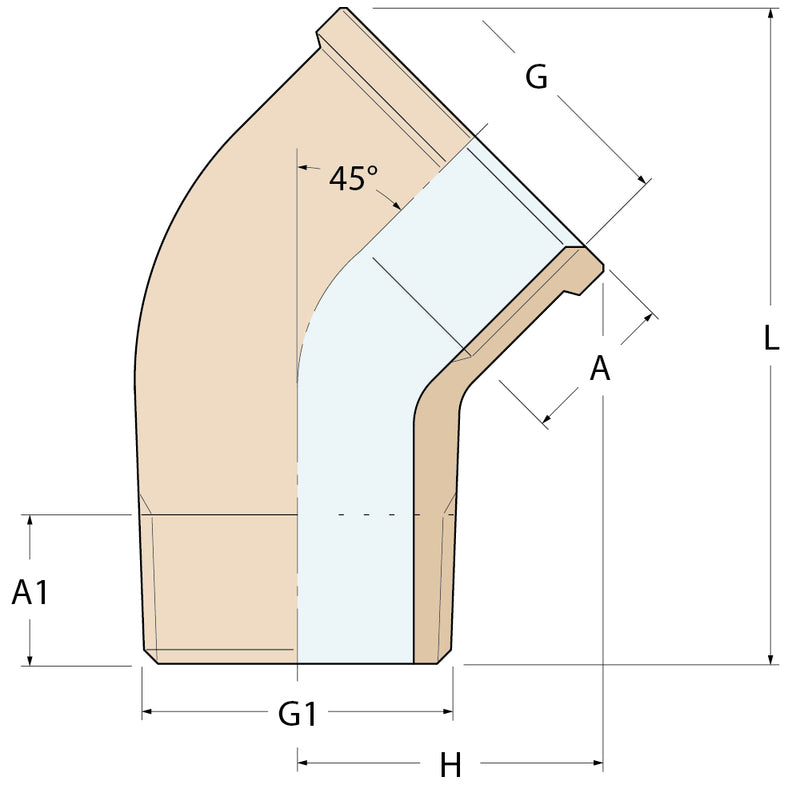 Guidi 45° Kniestück MF - G 2''