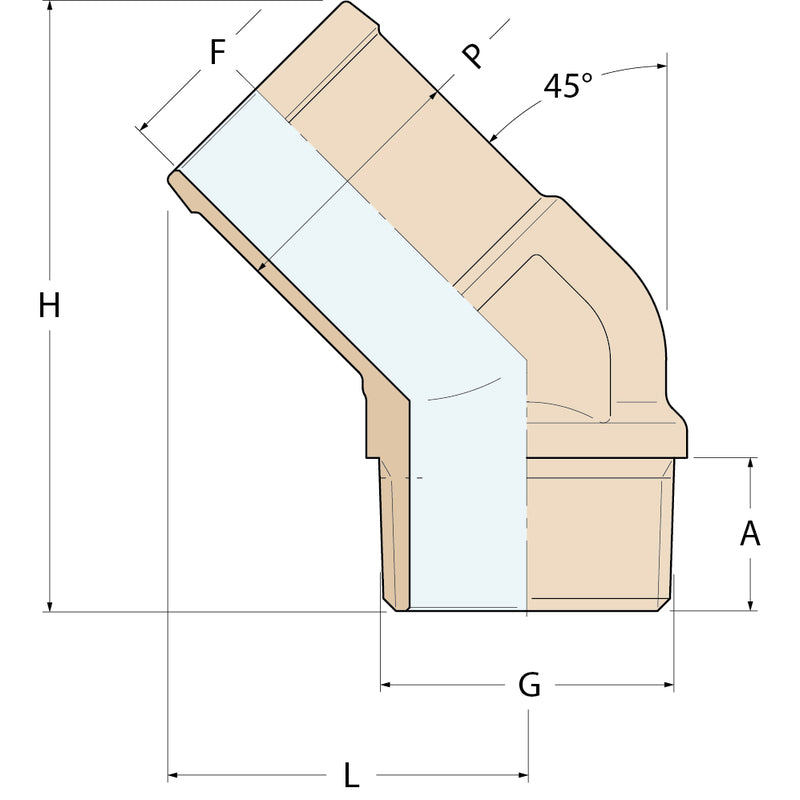 Guidi 45°-Schlauchverbinder M - G 1'' P 32