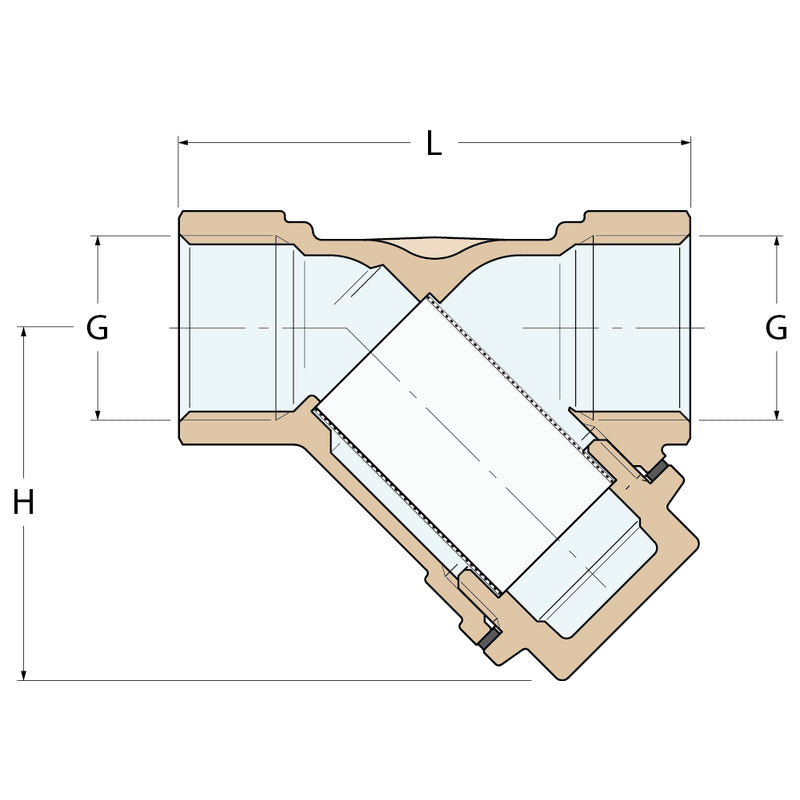 Guidi 45° Ventil mit Filterelement - G 2''