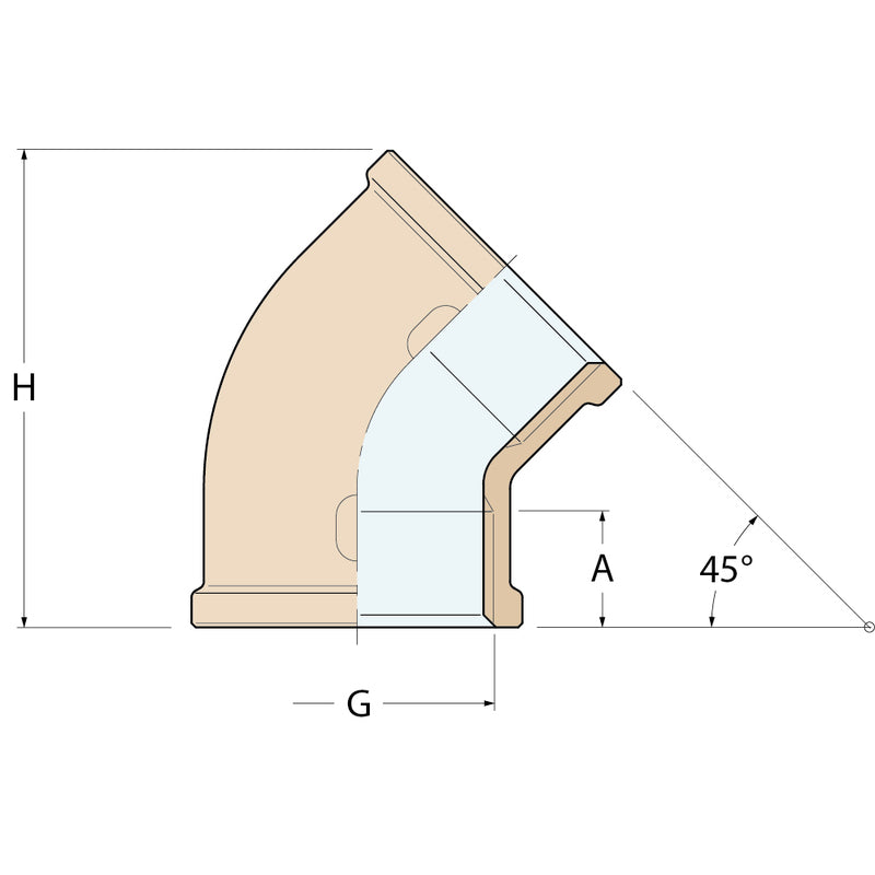 Guidi 45° Winkelstück FF - G 1''