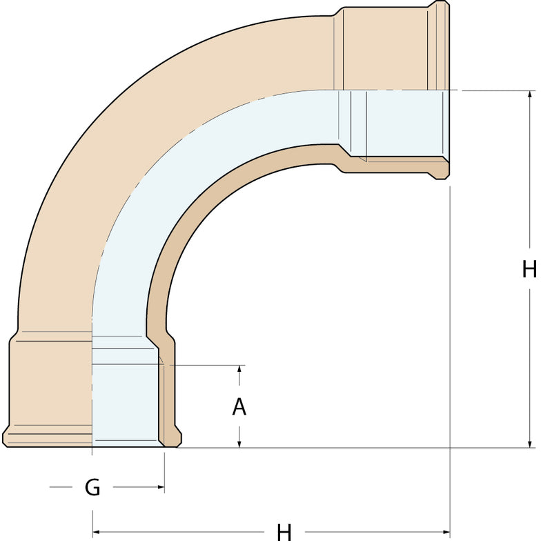 Guidi 90° Bogen FF - G 1/2''