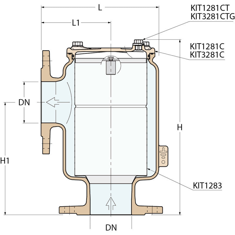 Guidi 90° Wasserfilter - DN 125 PN 16