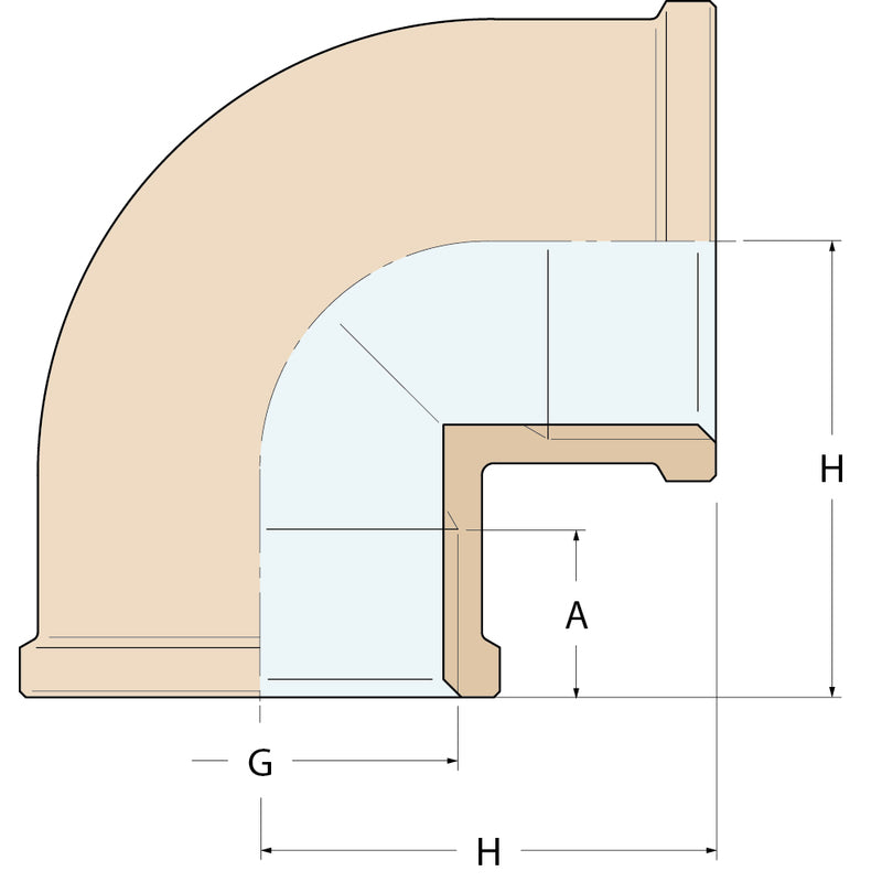 Guidi 90° Winkelstück FF - G 1/4''