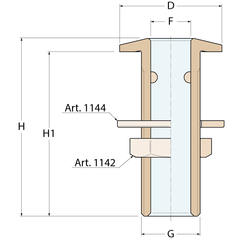 Guidi Borddurchlass 'Export' abgeschrägt- G 1''1/4