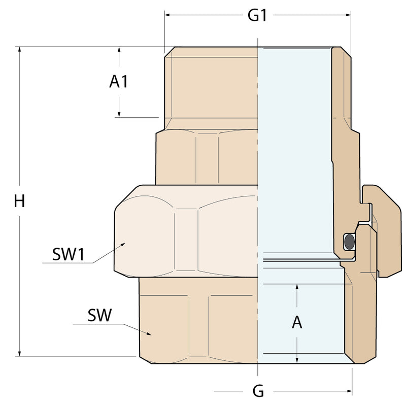 Guidi Geradedüse-MF konisch - G 1/2''