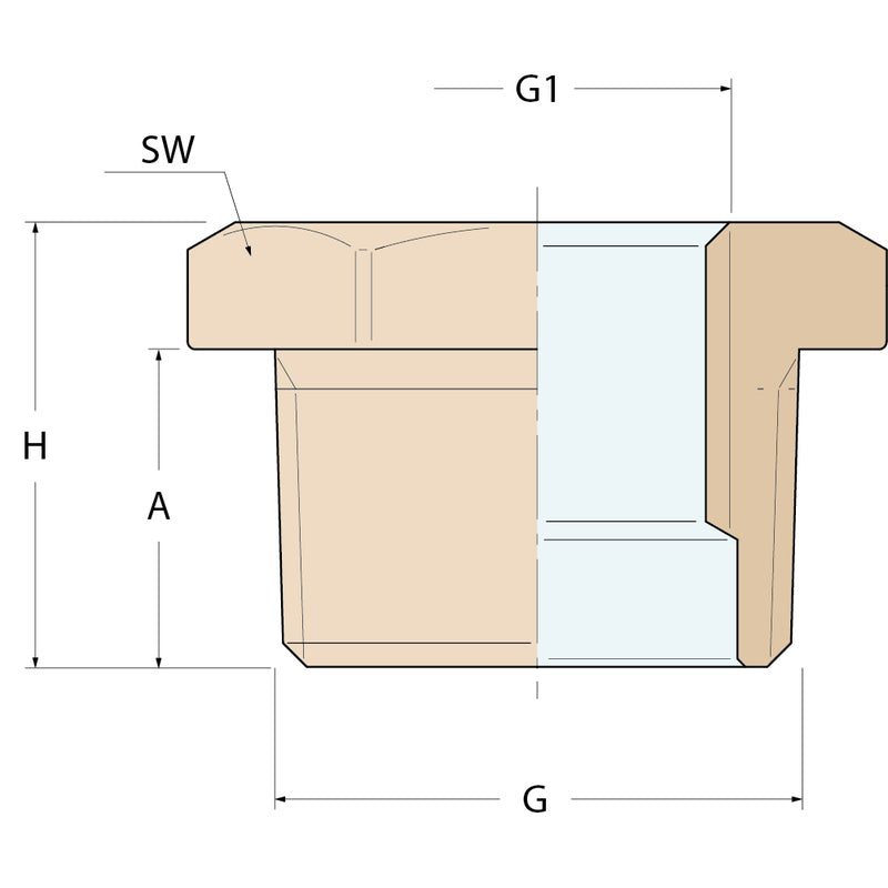 Guidi Reduzierhülse MF - G 3'' auf 2''