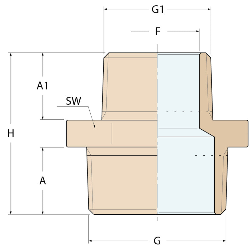 Guidi Reduzierhülse MM - G 1/2'' auf 3/8''