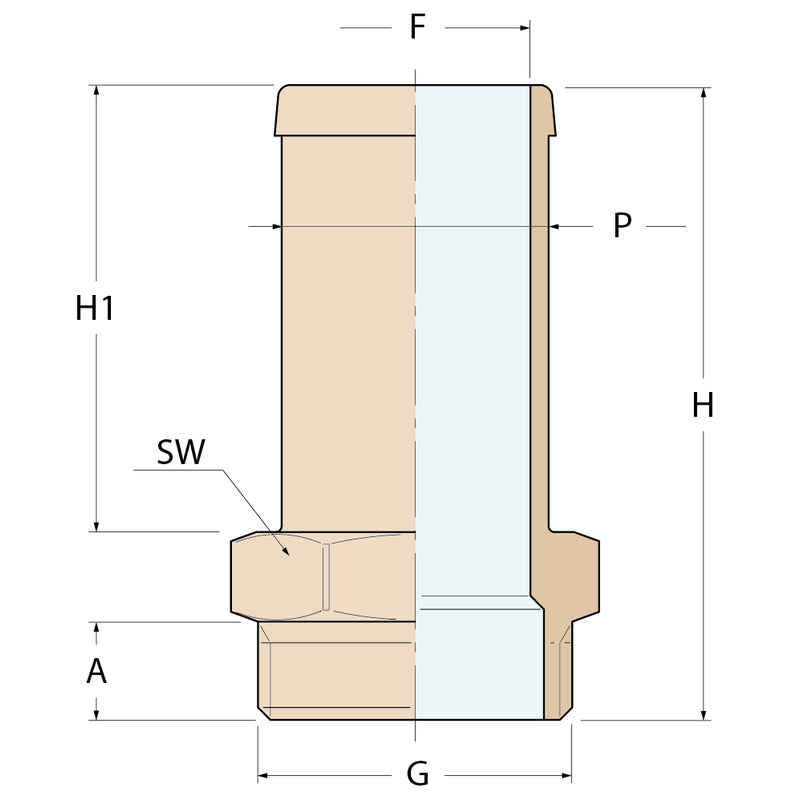 Guidi Schlauchverbinder „Export“ M - G 1/2'' P 16