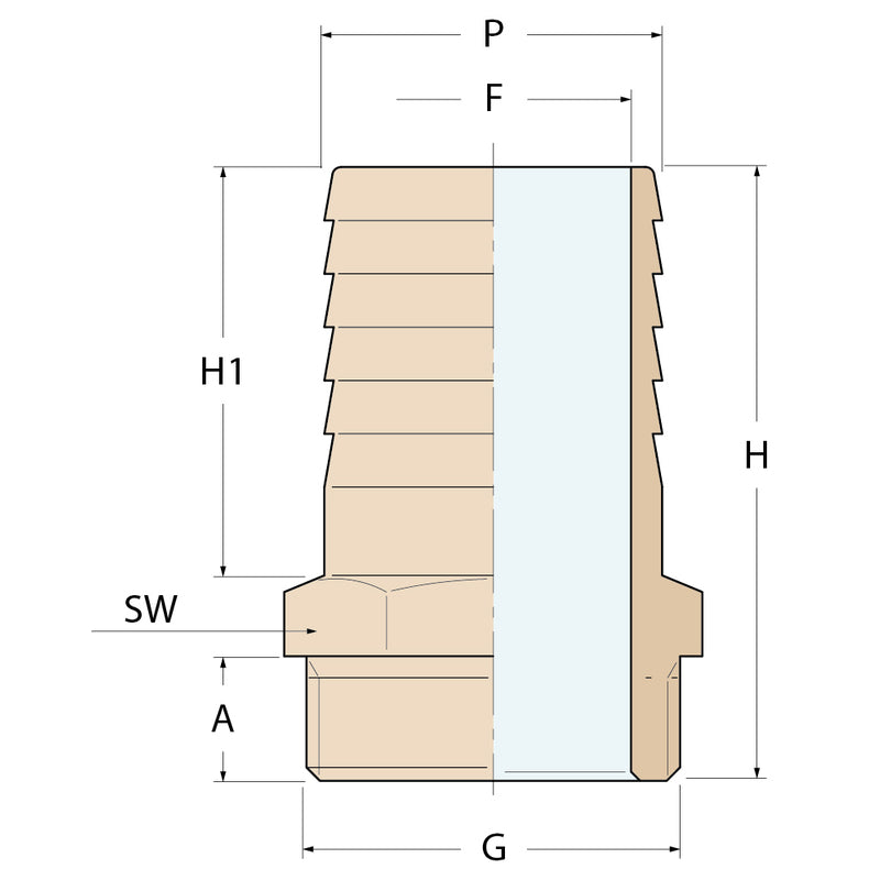 Guidi Schlauchverbinder M - G