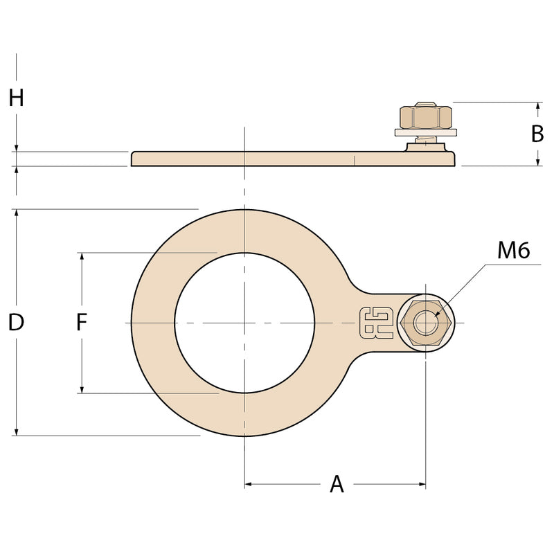 Guidi Unterlegscheibe + Kabelbefestigung- G 1''1/2