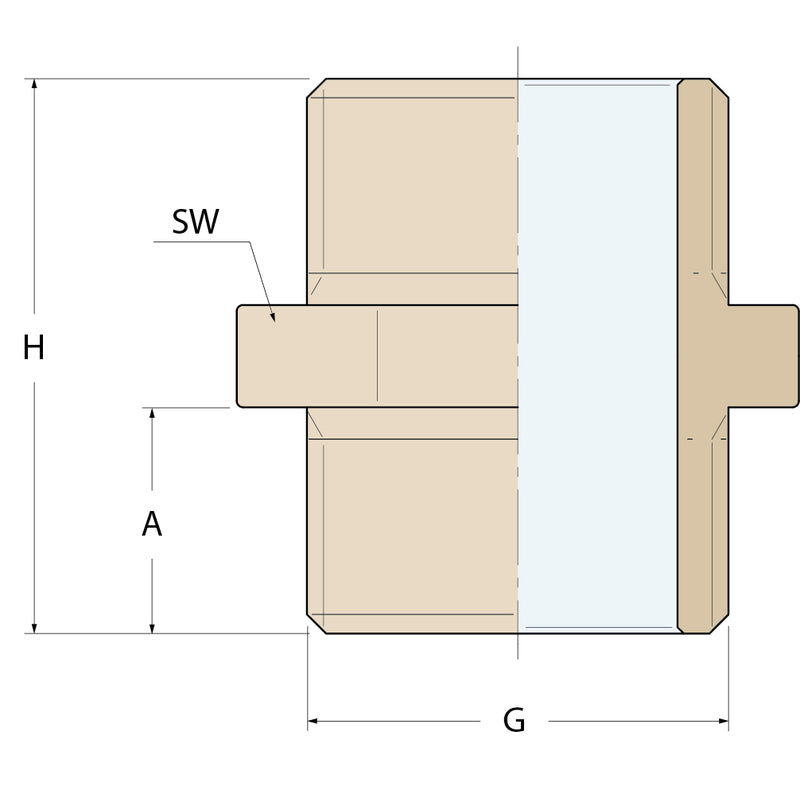Guidi Verschraubung gerade MM - G 3/8''
