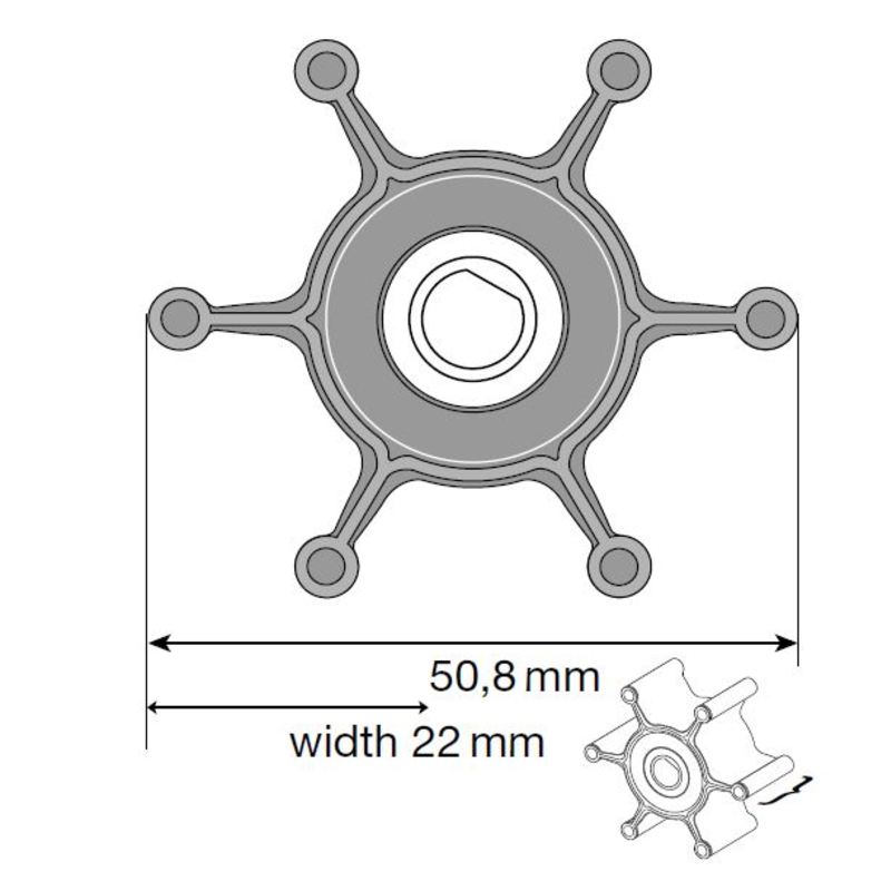 Johnson Impeller für F4 Pumpe, MC97/EPDM