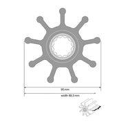 Johnson Impeller für F9 Pumpe, Neopren