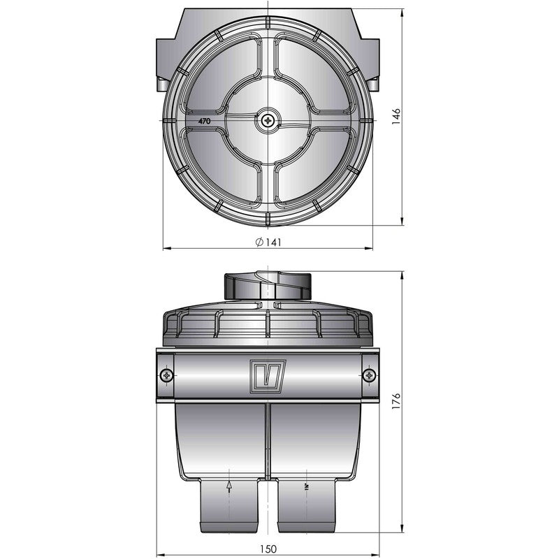 Vetus Kühlwasserfilter Typ 470 - 31,8 mm