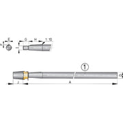 Vetus Niro-Welle mit Hutmutter L=2000mm,Ø30mm