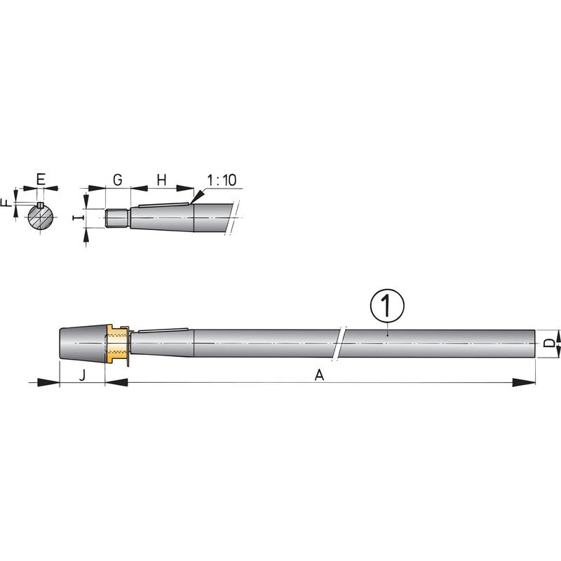 Vetus Niro-Welle mit Hutmutter L=3000mm,Ø30mm