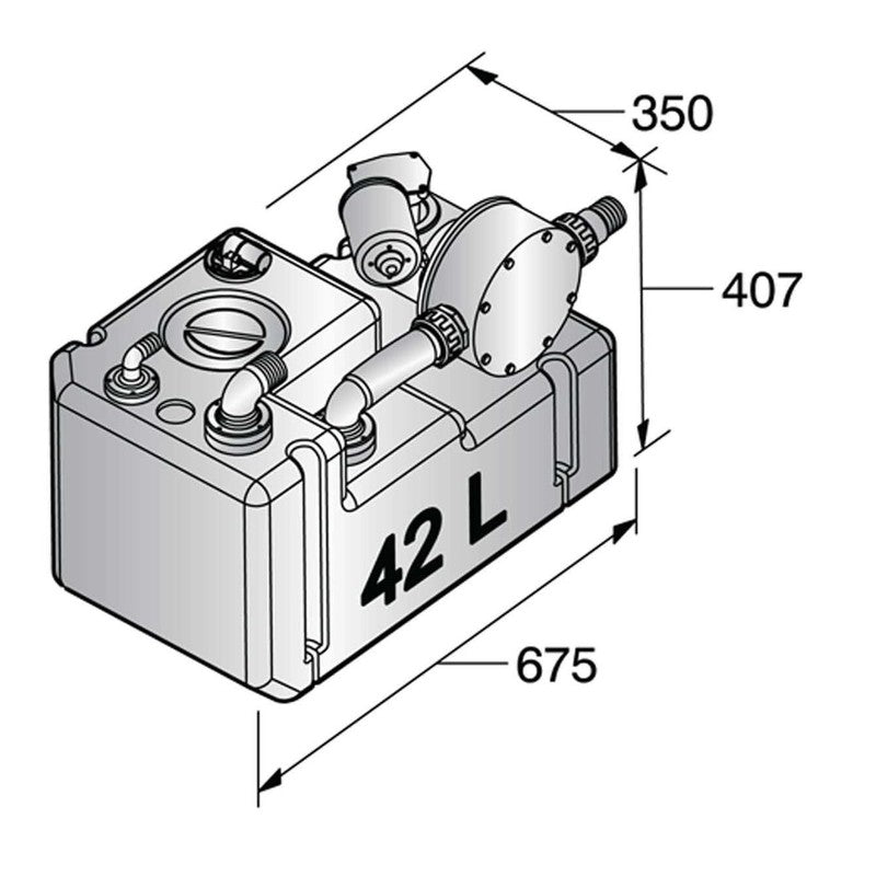 Vetus Schmutzwassertanksystem 42L/12V