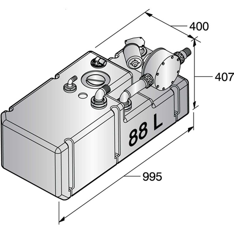 Vetus Schmutzwassertanksystem 88l/12V