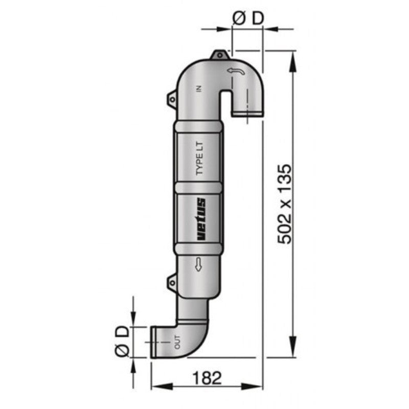 Vetus Schwanenhals LT50