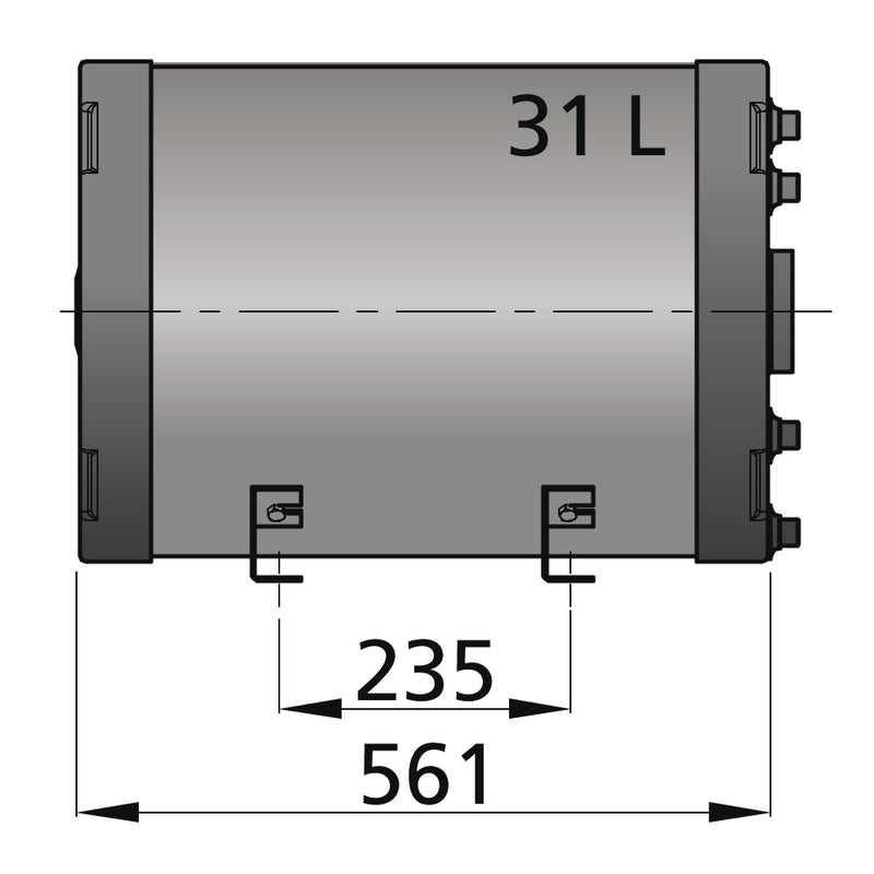 Vetus Warmwasserboiler 31 Ltr. doppelwandig