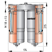 Vetus Wasserabscheider / Grobfilter 720l/Std.